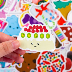 50 Pcs Sweetmeats Stickers Cute Vinyl Candy Decals for Kids Teens Adults