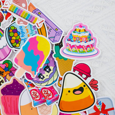 50 Pcs Sweetmeats Stickers Cute Vinyl Candy Decals for Kids Teens Adults