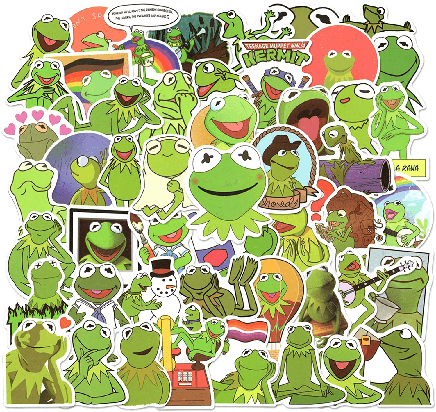 50 PCS Cute Frog Stickers