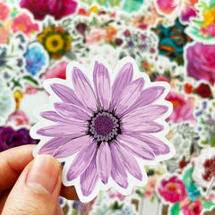 50 PCS Cute Flower Stickers