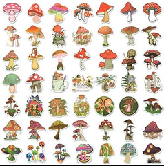50 PCS Cute Mushroom Stickers