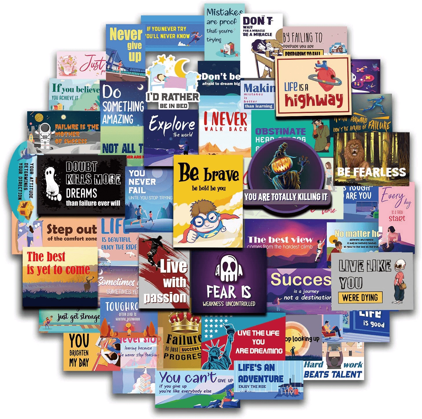 50 PCS Be Brave Series Stickers