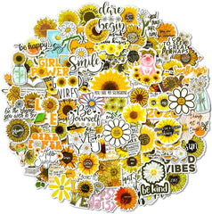 100 PCS Inspirational Word Stickers Flower Series