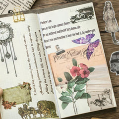 60 PCS Retro Floral Set for Scrapbooking Planner