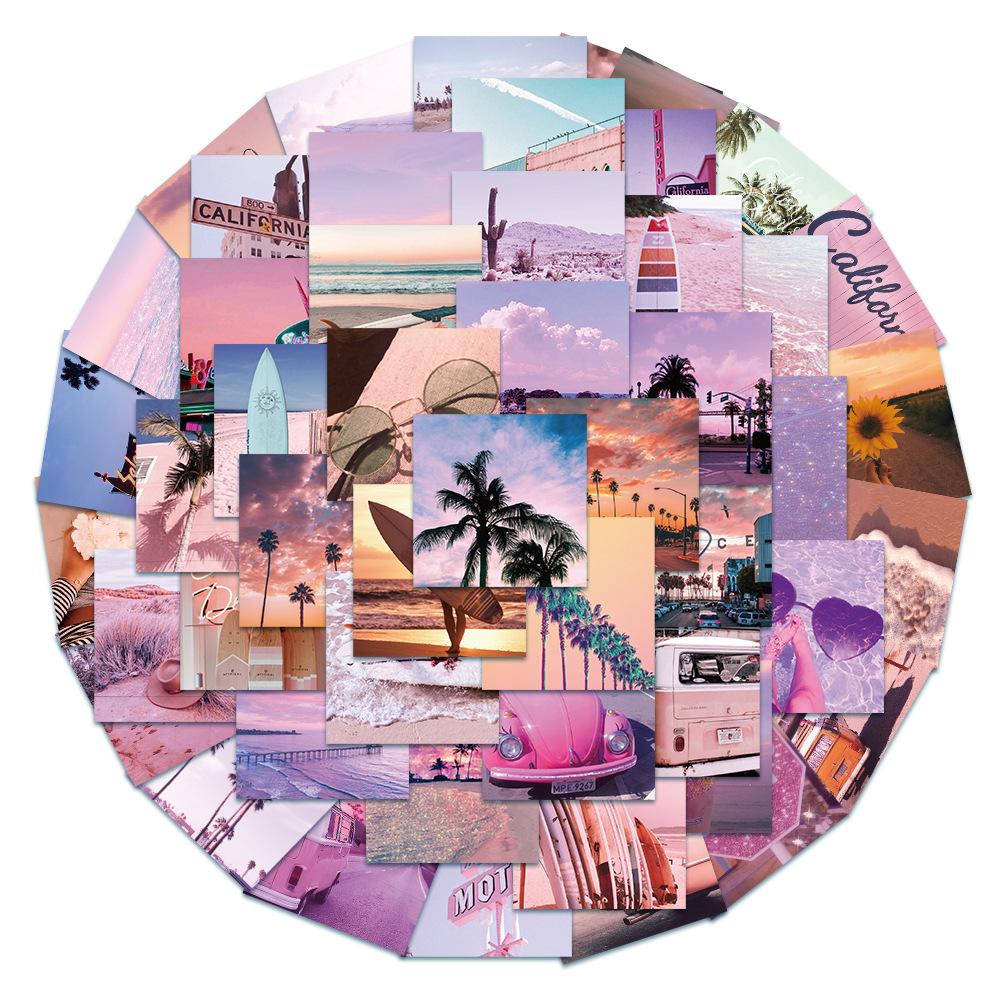 62 Pcs California Cal Scenery Vinyl Waterproof Cute Aesthetic Stickers