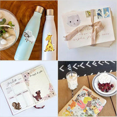 50 PCS Animal Watercolor Stickers 