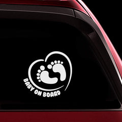 Baby on Board Sticker Footprint in Heart