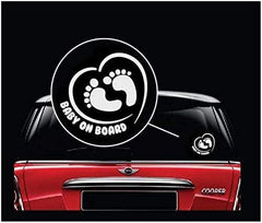 Baby on Board Sticker Footprint in Heart