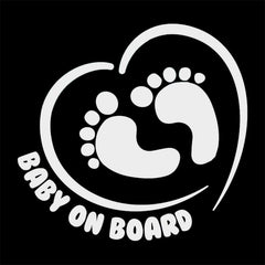 Baby on Board Sticker Footprint in Heart