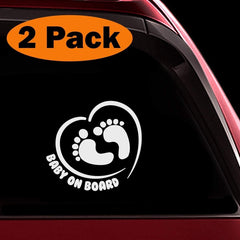 Baby on Board Sticker Footprint in Heart