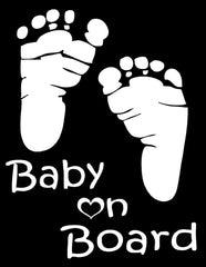Baby on Board Sticker for Cars Windows and Bumpers Footprint