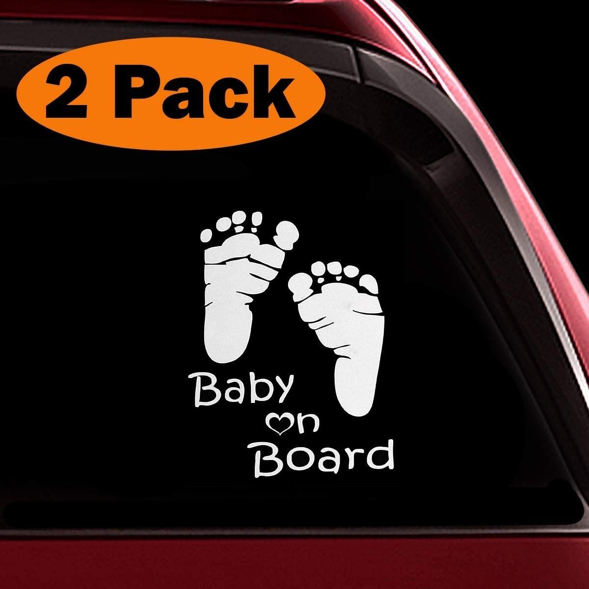 Baby on Board Sticker for Cars Windows and Bumpers Footprint