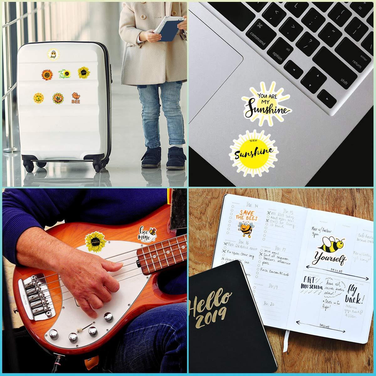 100 PCS Bees and Sunflowers Mixed Stickers