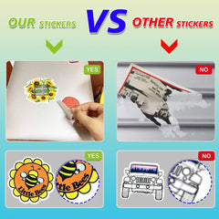 100 PCS Bees and Sunflowers Mixed Stickers