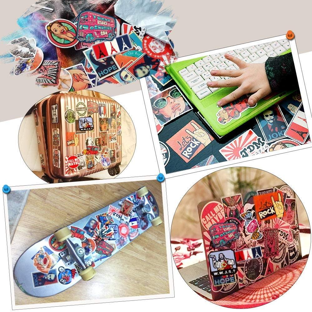 50 PCS Retro Sticker Pack for Water Bottle Hydroflask Laptop