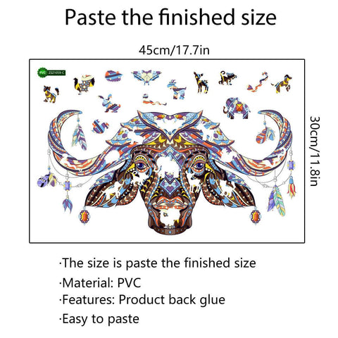 Colorful Animal Pattern DIY Puzzle Cartoon Cow Wall Stickers Living Room Stickers