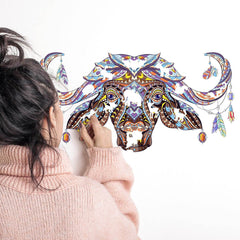 Colorful Animal Pattern DIY Puzzle Cartoon Cow Wall Stickers Living Room Stickers