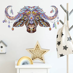Colorful Animal Pattern DIY Puzzle Cartoon Cow Wall Stickers Living Room Stickers