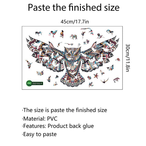 Colorful Animal Pattern DIY Puzzle Cartoon Eagle Wall Stickers Living Room Stickers