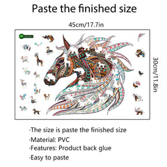Colorful Animal Pattern DIY Puzzle Cartoon Horses Wall Stickers Living Room Stickers