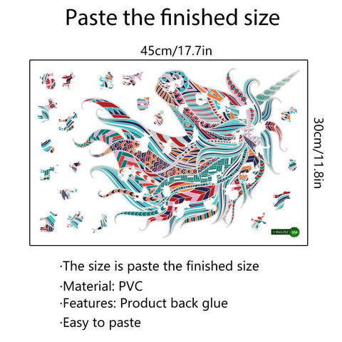 Colorful Animal Pattern DIY Puzzle Cartoon Unicorn Wall Stickers Living Room Stickers