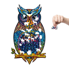 Colorful Animal Pattern DIY Puzzle Owl Wall Stickers Living Room Stickers