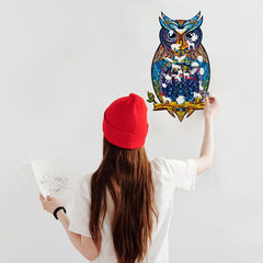 Colorful Animal Pattern DIY Puzzle Owl Wall Stickers Living Room Stickers