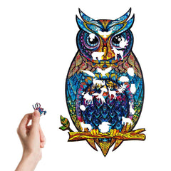 Colorful Animal Pattern DIY Puzzle Owl Wall Stickers Living Room Stickers