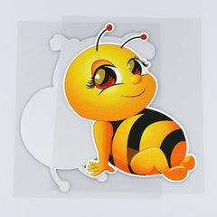 Cute Lady Bee Stickers Outdoor Rated Decal for Cars Windows (2 PCS)