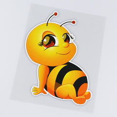 Cute Lady Bee Stickers Outdoor Rated Decal for Cars Windows (2 PCS)