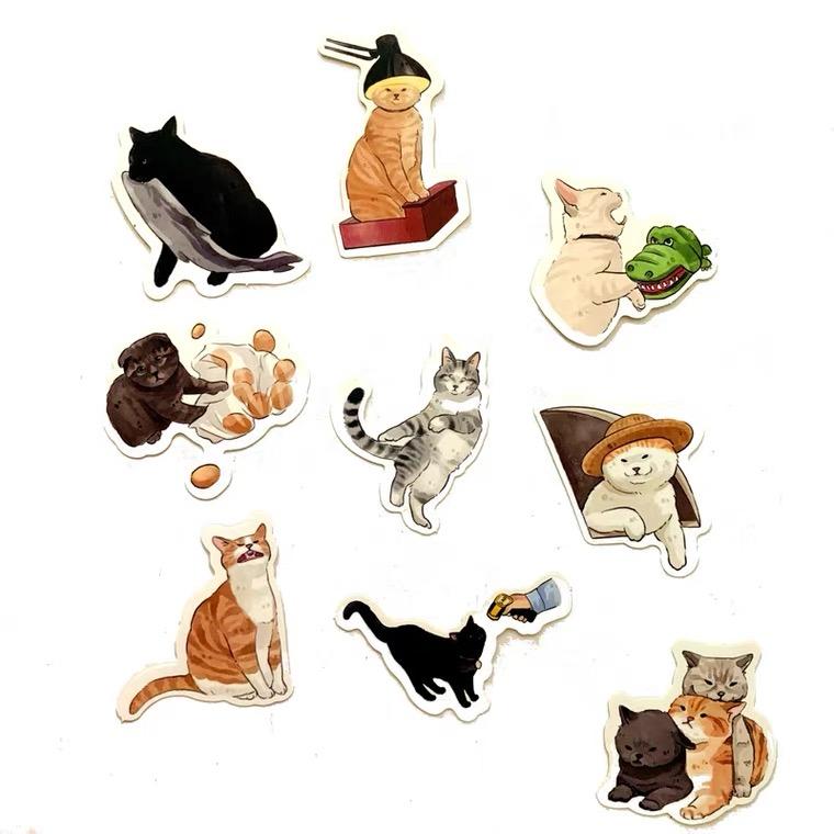 Cute Cat Animal Stickers | Decals for Laptops Phone case (50 Pcs)