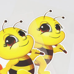Cute Honepot Bee Sticker Outdoor Rated Decal for Cars Windows (2 PCS)
