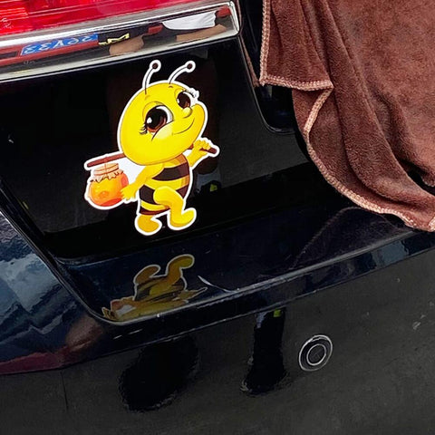 Cute Honepot Bee Sticker Outdoor Rated Decal for Cars Windows (2 PCS)