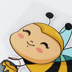 Cute Smile Bee Sticker Outdoor Rated Decal for Cars Windows (2 PCS)