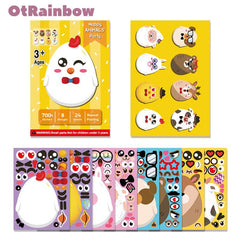 DIY Cute Animal Educational Stickers Cartoon Reuseable Stickers for Kids