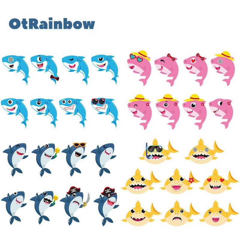 DIY Cute Baby Shark Educational Stickers Cartoon Reuseable Stickers for Kids