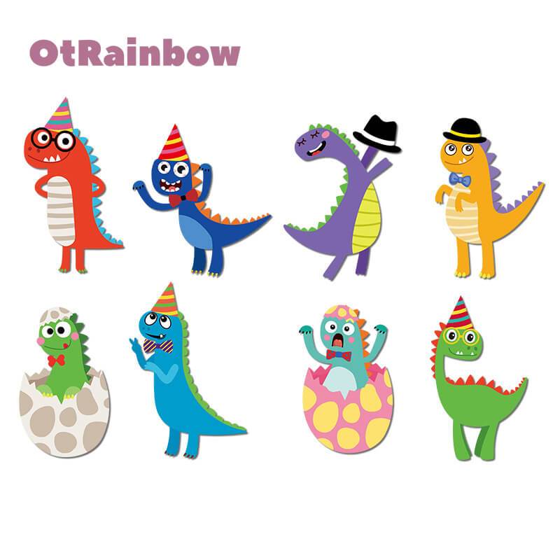 DIY Cute Dinosaur Educational Stickers Cartoon Reuseable Stickers for Kids