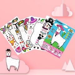 DIY Cute Llama Educational Stickers Cartoon Reuseable Stickers for Kids