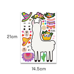 DIY Cute Llama Educational Stickers Cartoon Reuseable Stickers for Kids