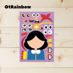 DIY Cute Princess Educational Stickers Cartoon Reuseable Stickers for Kids