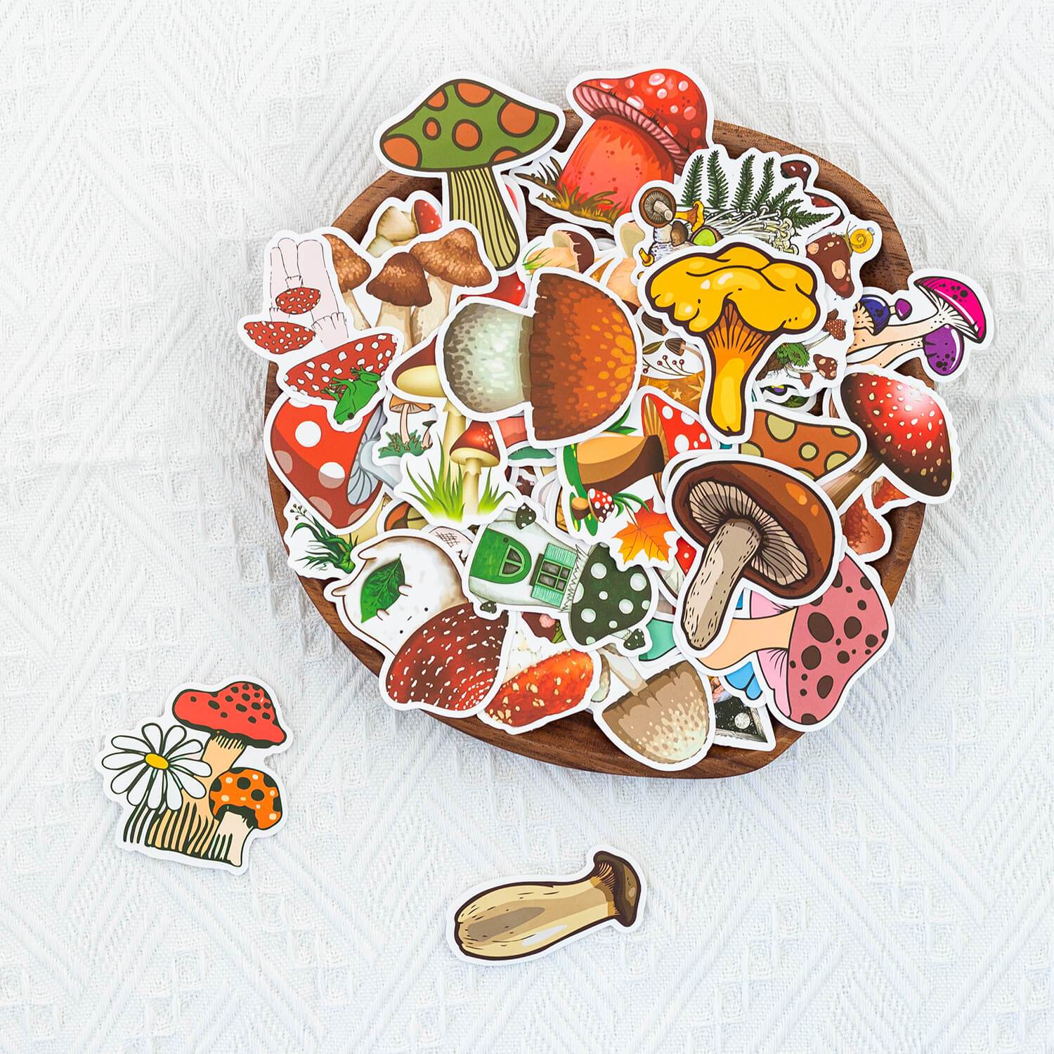100 PCS Cute Mushroom Stickers