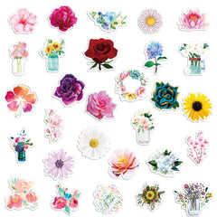 100 PCS Mixed Bees and Flowers Stickers