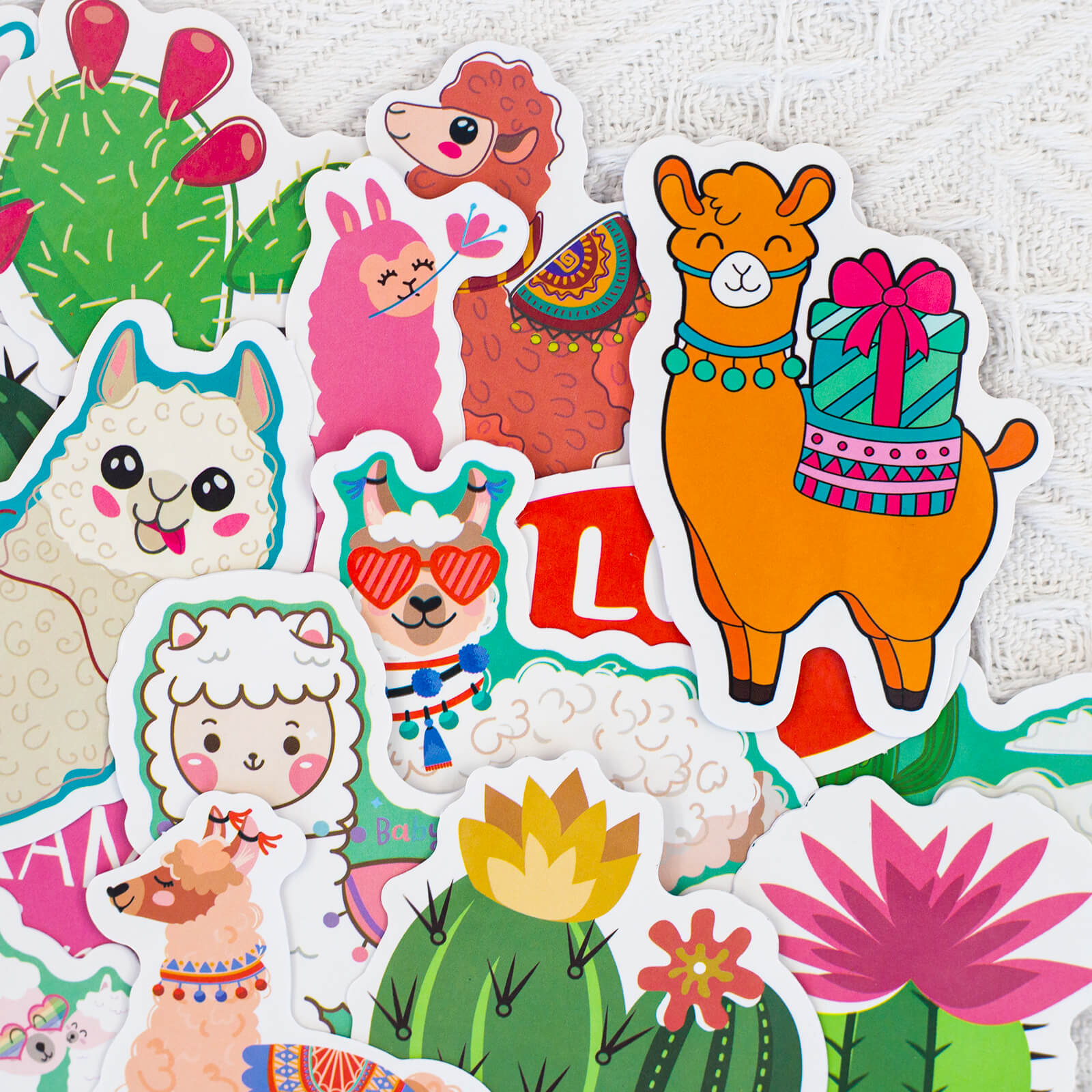 50 Pcs Cute Llama Cactus Graffiti Stickers Waterproof Decals for Car Skateboard