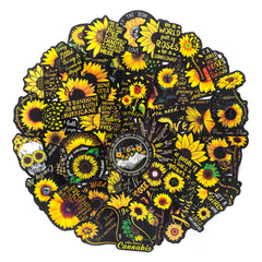 50 Pcs Sunflower Vinyl Waterproof Water Bottle Stickers for Hydroflask Luggage  Laptop