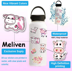 50 PCS Strawberry Cow Waterproof Stickers