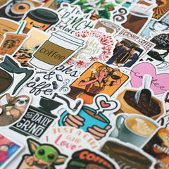 50 PCS Coffee Waterproof Vinyl Stickers Encouragement Decals