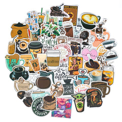 50 PCS Coffee Waterproof Vinyl Stickers Encouragement Decals