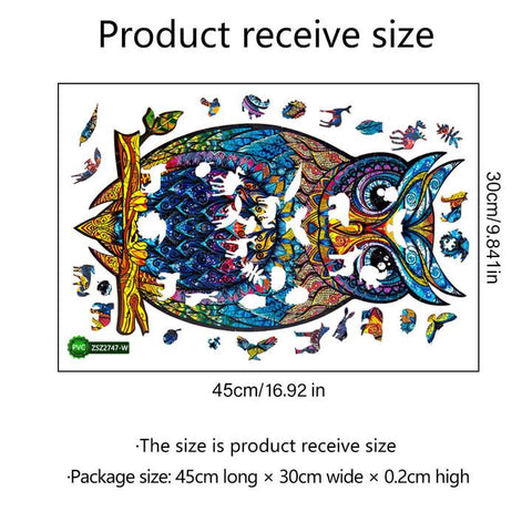 Colorful Animal Pattern DIY Puzzle Owl Wall Stickers Living Room Stickers