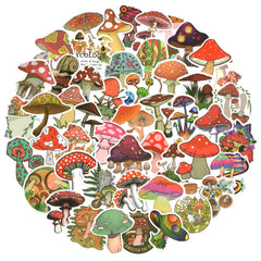 50 PCS Cute Mushroom Stickers