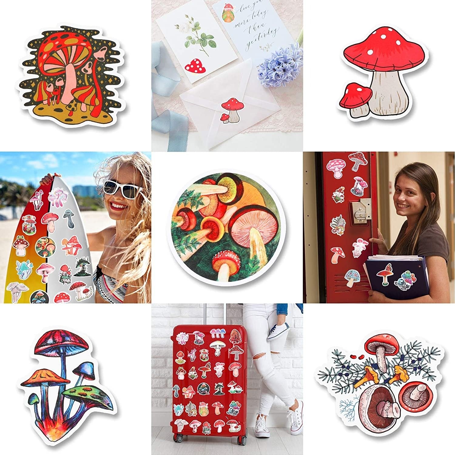 50 PCS Cute Mushroom Stickers